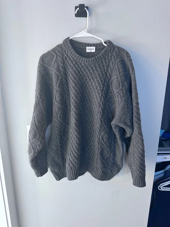 Aritzia Charcoal Cable Knit Sunday best Sweater - Picture 2 of 2